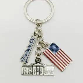 Keychain - White House/Flag/DC