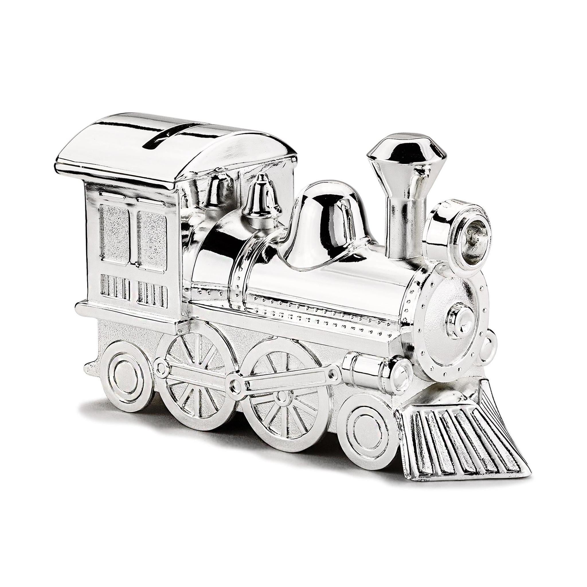 Silver Train Coin Bank