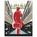 Commuter Amid the Rushing Trains Magnet