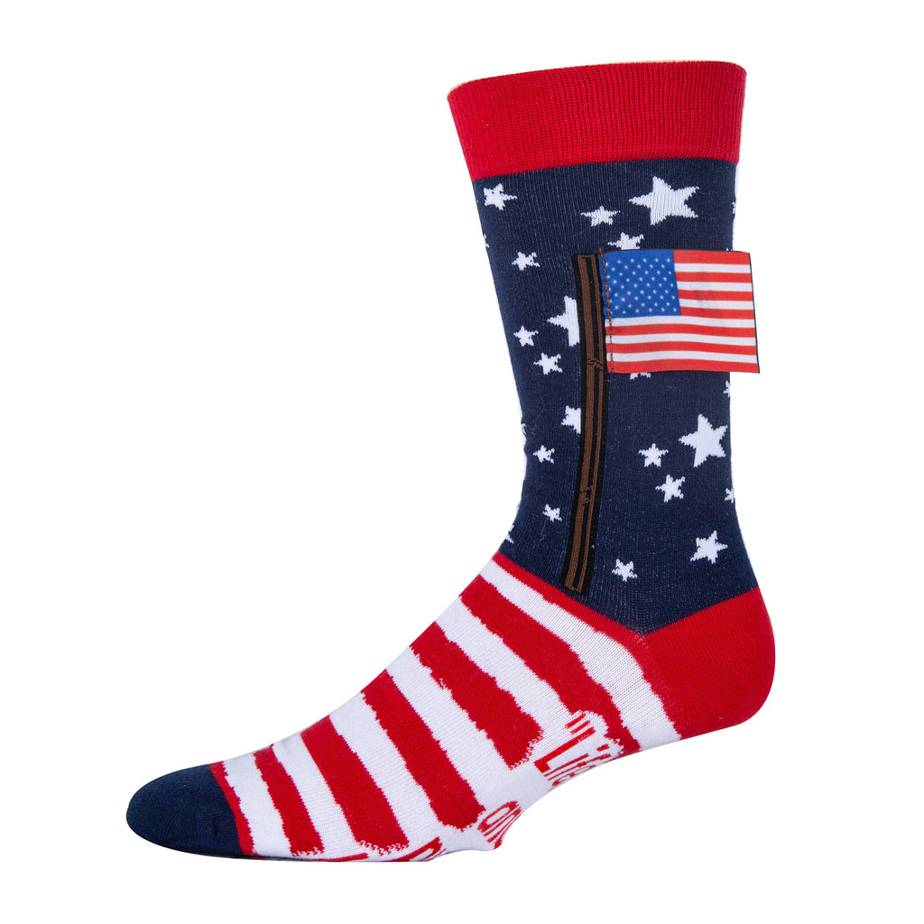 Liberty and Happiness Men's 3D USA Flag Crew Socks