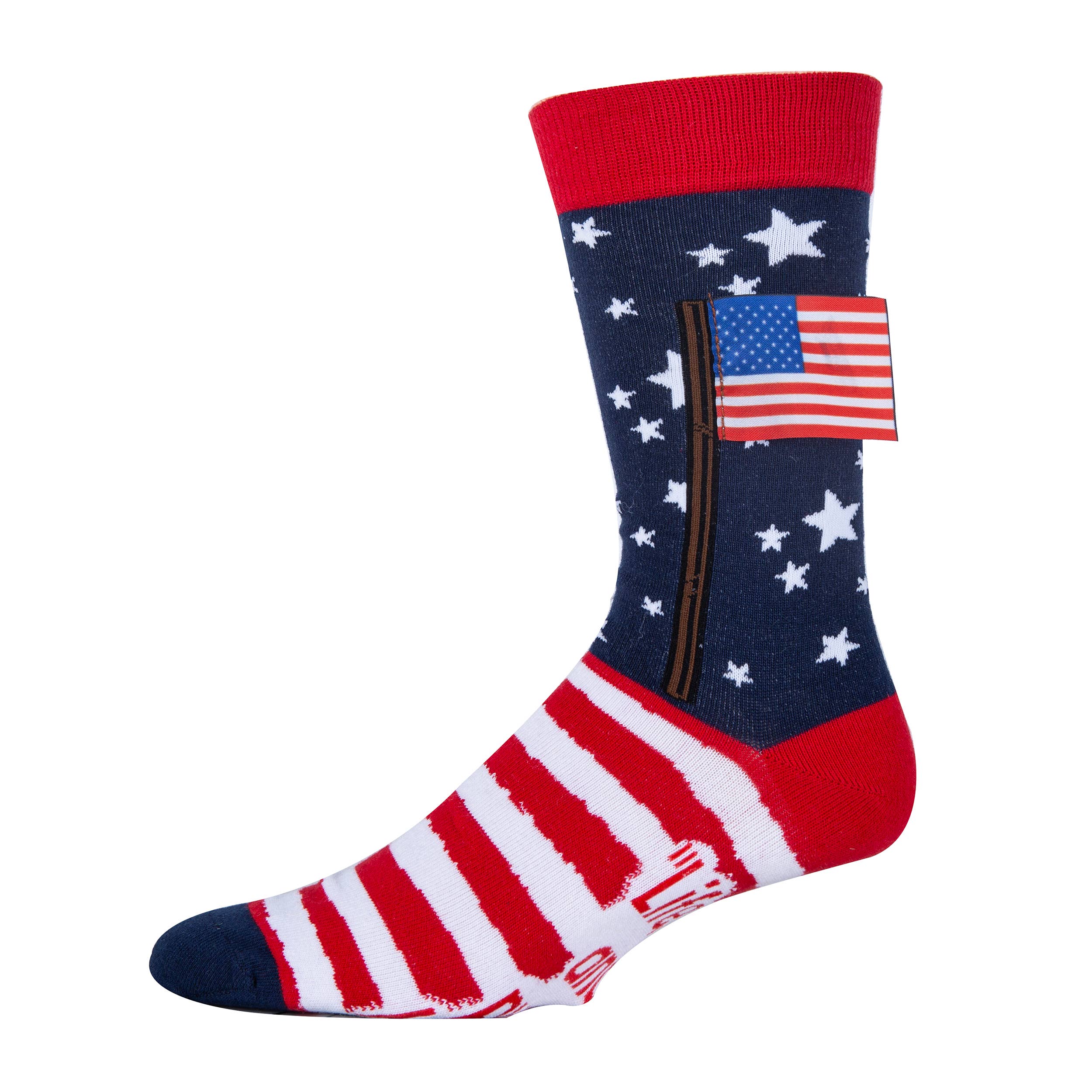 Liberty and Happiness Men's 3D USA Flag Crew Socks