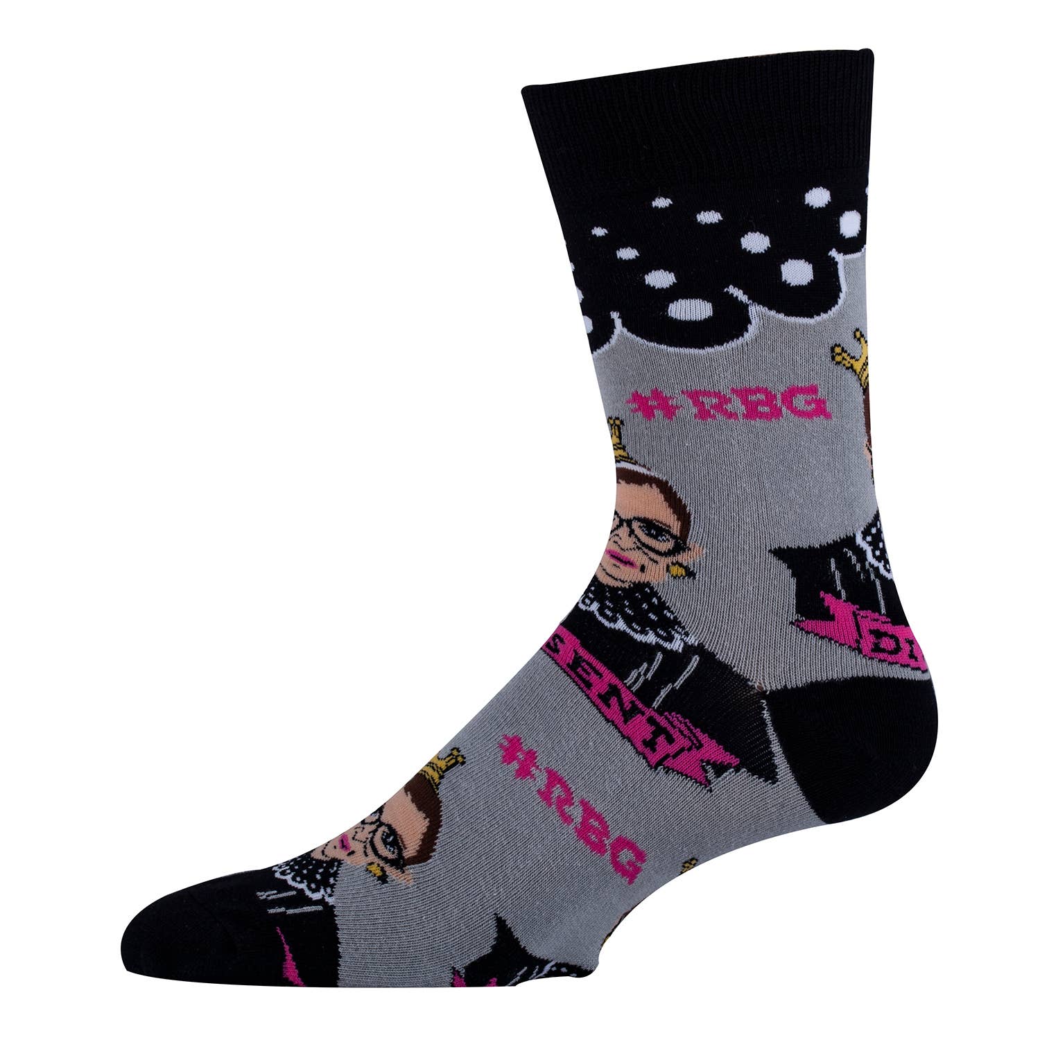 RBG Men's Novelty Cotton Crew Socks