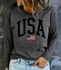 T-Shirt USA with Flag - Gray