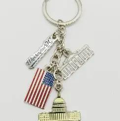 Keychain - The White House/Capitol Building/Flag