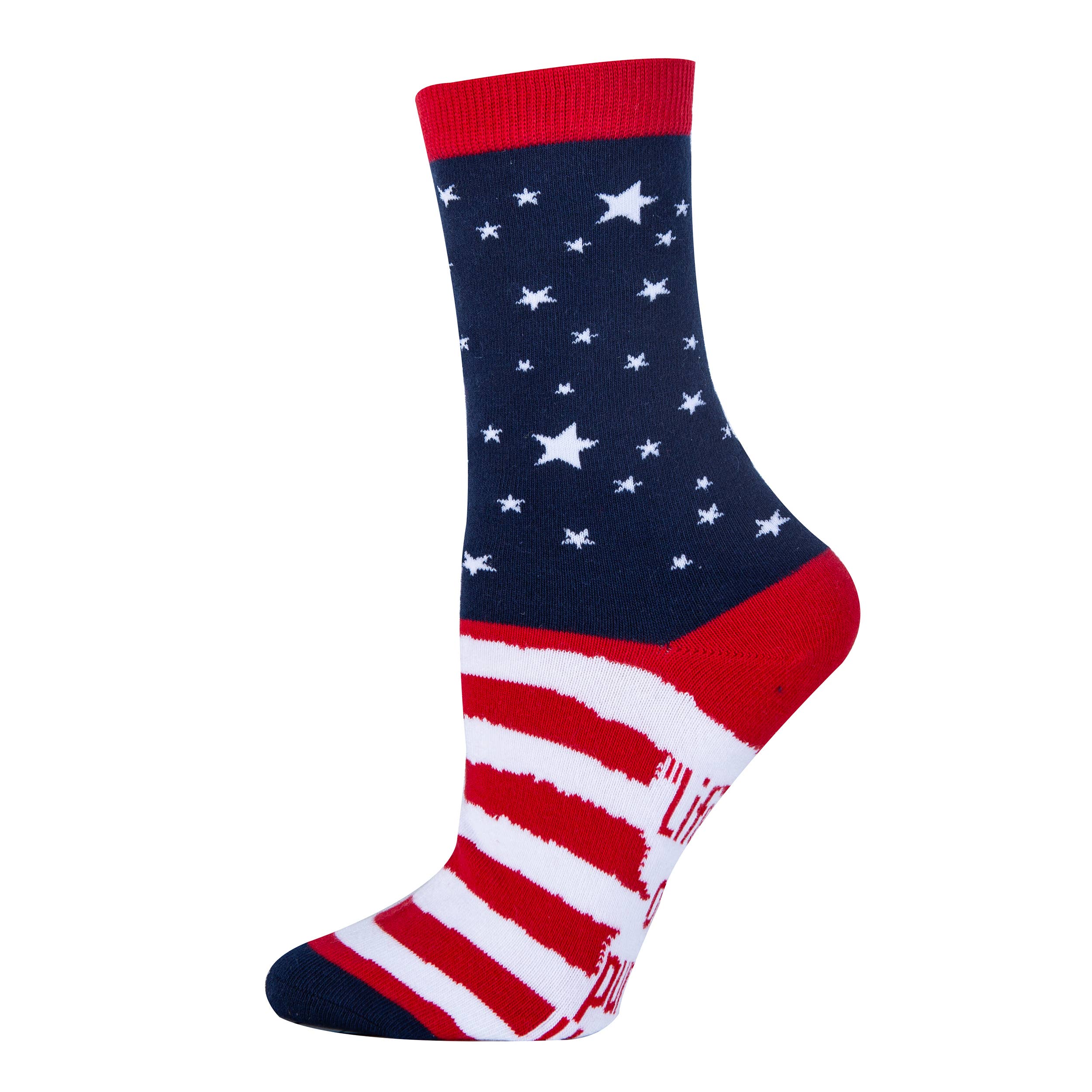 Liberty and Happiness Women's 3D USA Flag Crew Socks