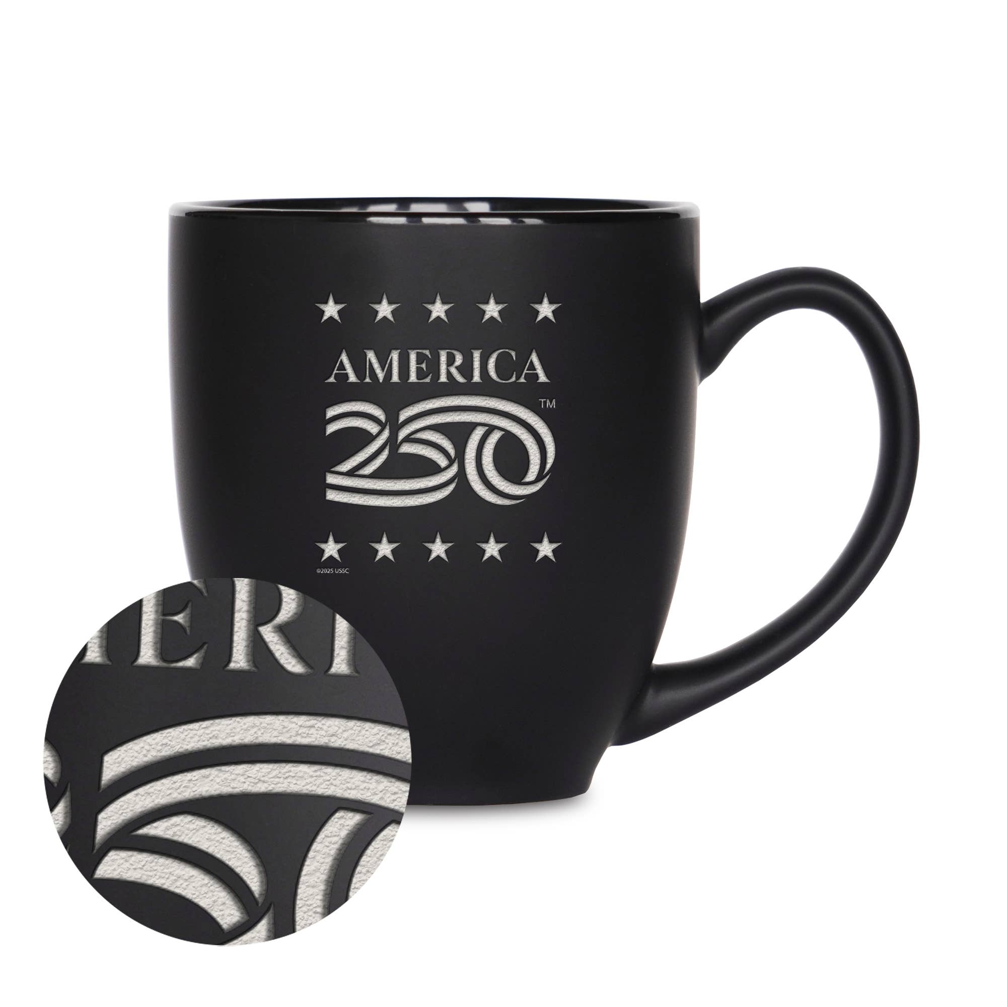 America 250 Ceramic Bistro Mug - Black