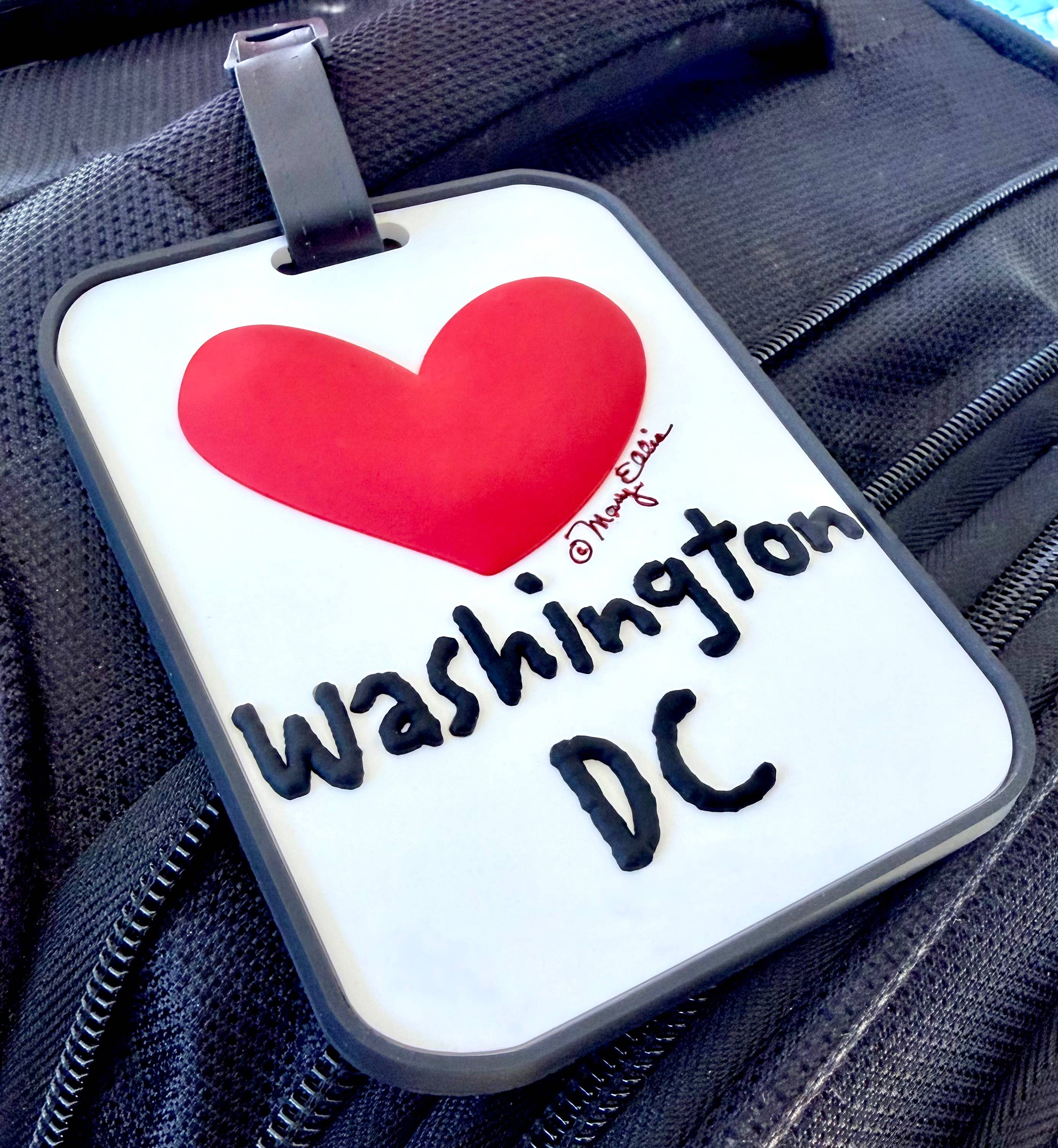 Washington DC Heart 3-D Luggage Tag