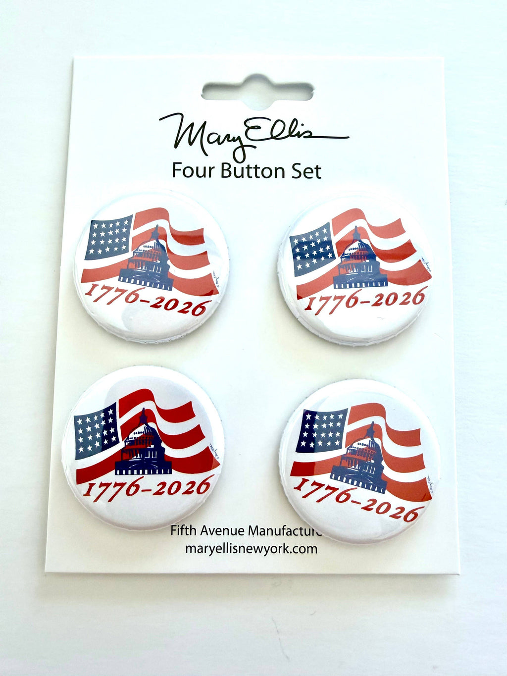 America 250 Mini Button Set | American Flag Pin Souvenir
