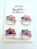 America 250 Mini Button Set | American Flag Pin Souvenir