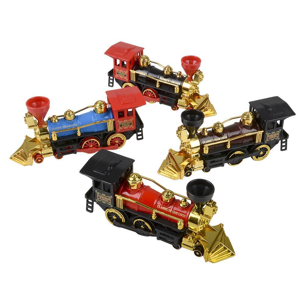 7" Diecast Pull Back Locomotive Train with Metallic Accent
