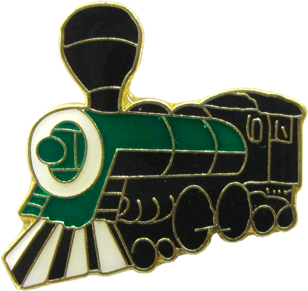 Enamel Pin - Train - Green And Black Steam Engine Railroad