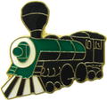 Enamel Pin - Train - Green And Black Steam Engine Railroad