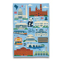 Tea Towel - Blue Buildings Washington DC