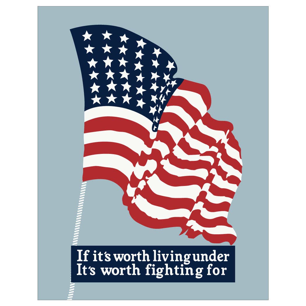 USA Flag It's Worth Fighting For Magnet