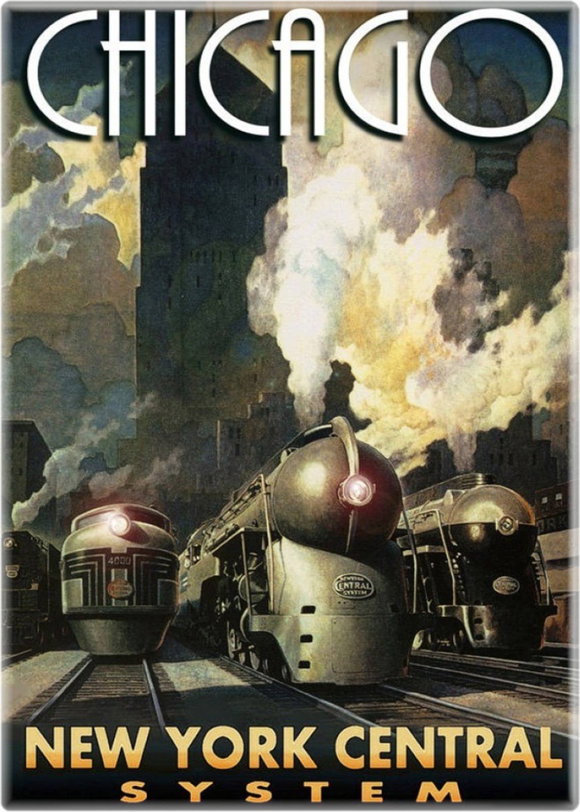 Magnet - Chicago NY System Train Rail Travel