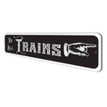 To All Trains Arrow Sign