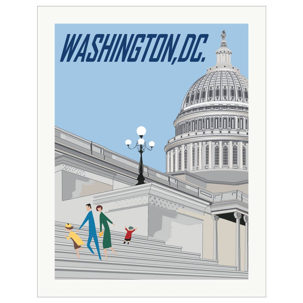 Family Visiting DC's US Capital Building Magnet