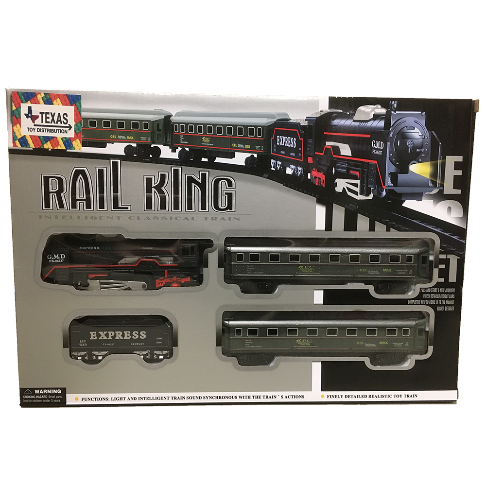 Electric Rail King Train Set with Tracks
