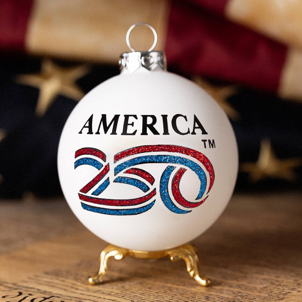 America 250 Ribbon Logo Ornament