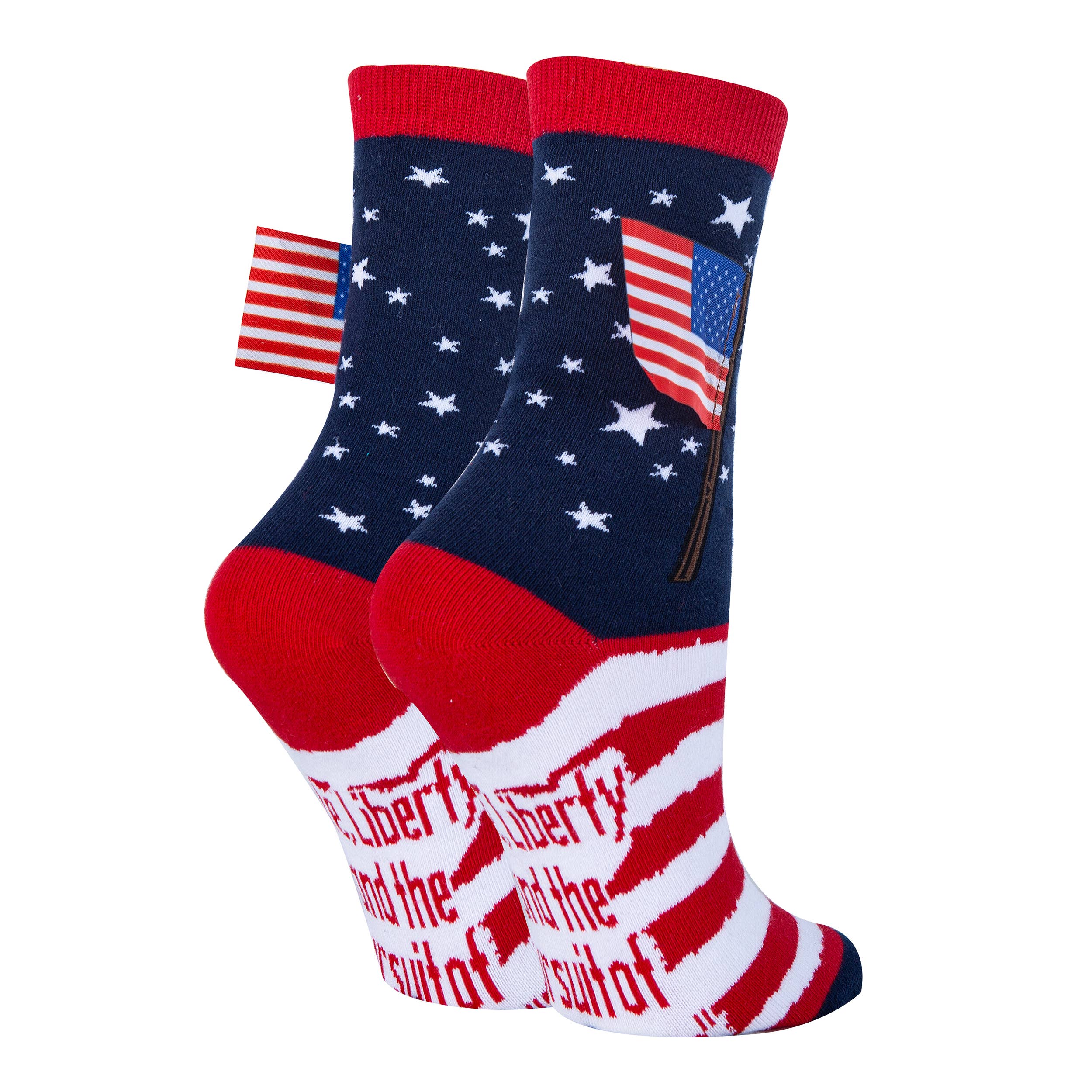 Liberty and Happiness Women's 3D USA Flag Crew Socks