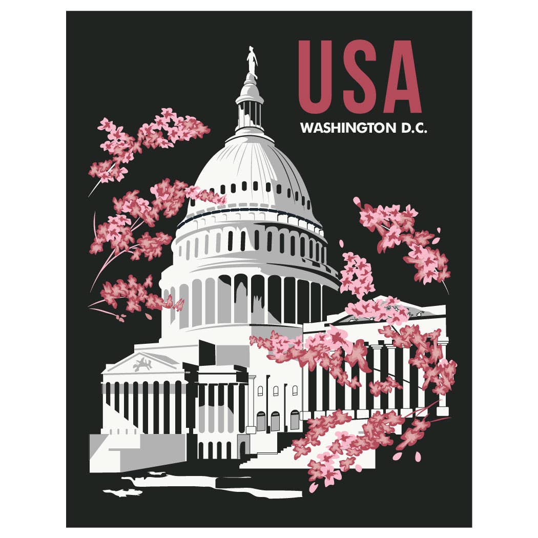 Washington DC Capital Building & Cherry Blossoms