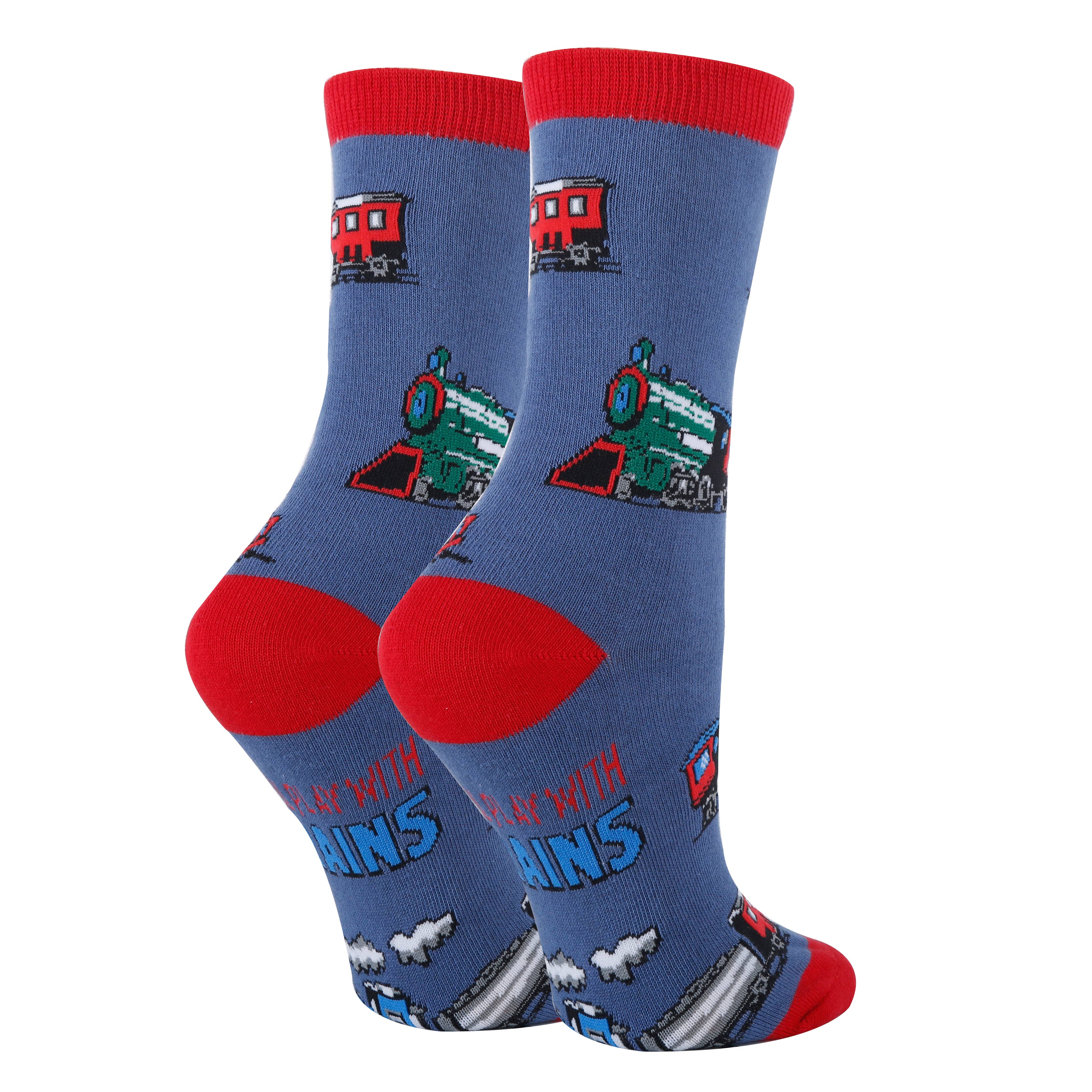 All Aboard Women's Train Cotton Crew Socks