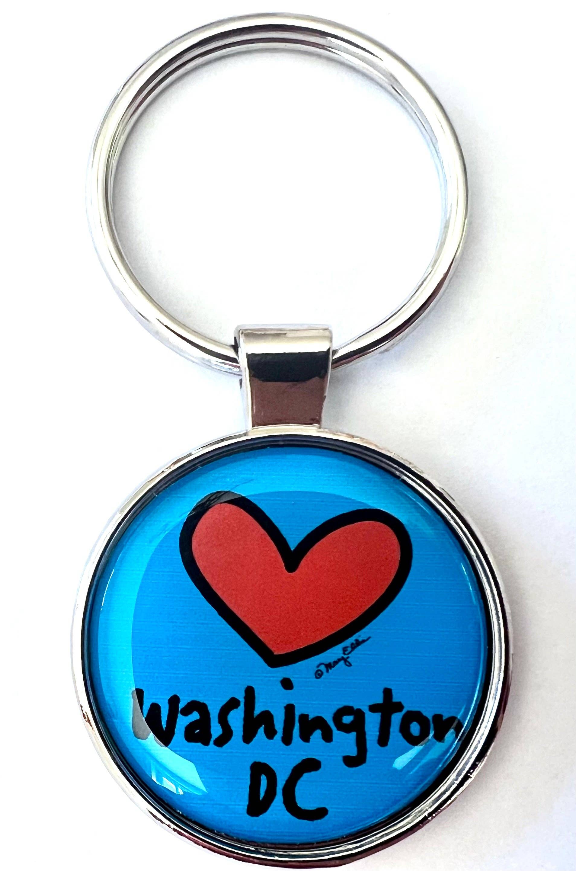 Washington DC Heart Keychain | Washington DC Key Ring Gift