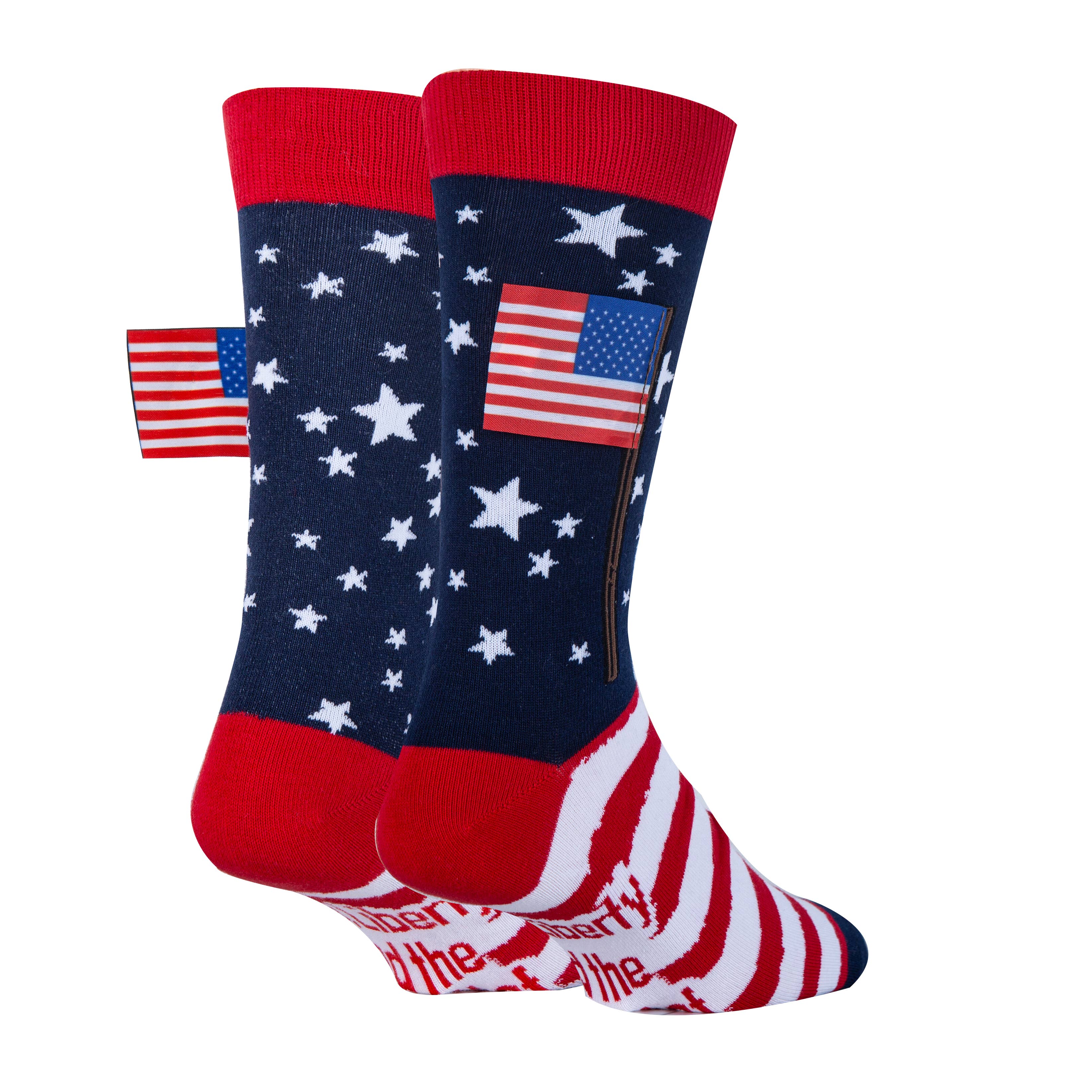 Liberty and Happiness Men's 3D USA Flag Crew Socks