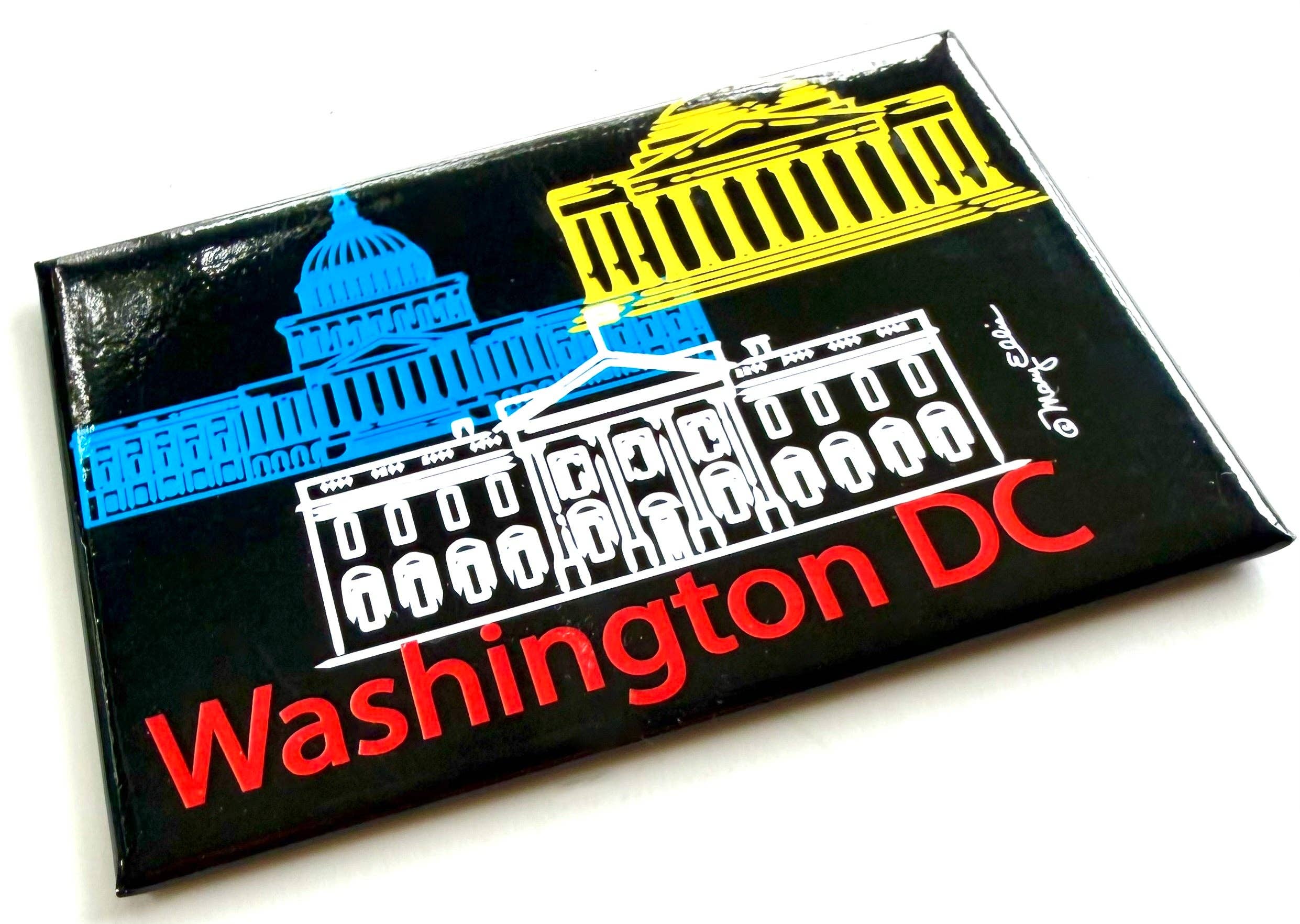 Washington DC Landmarks Black Magnet