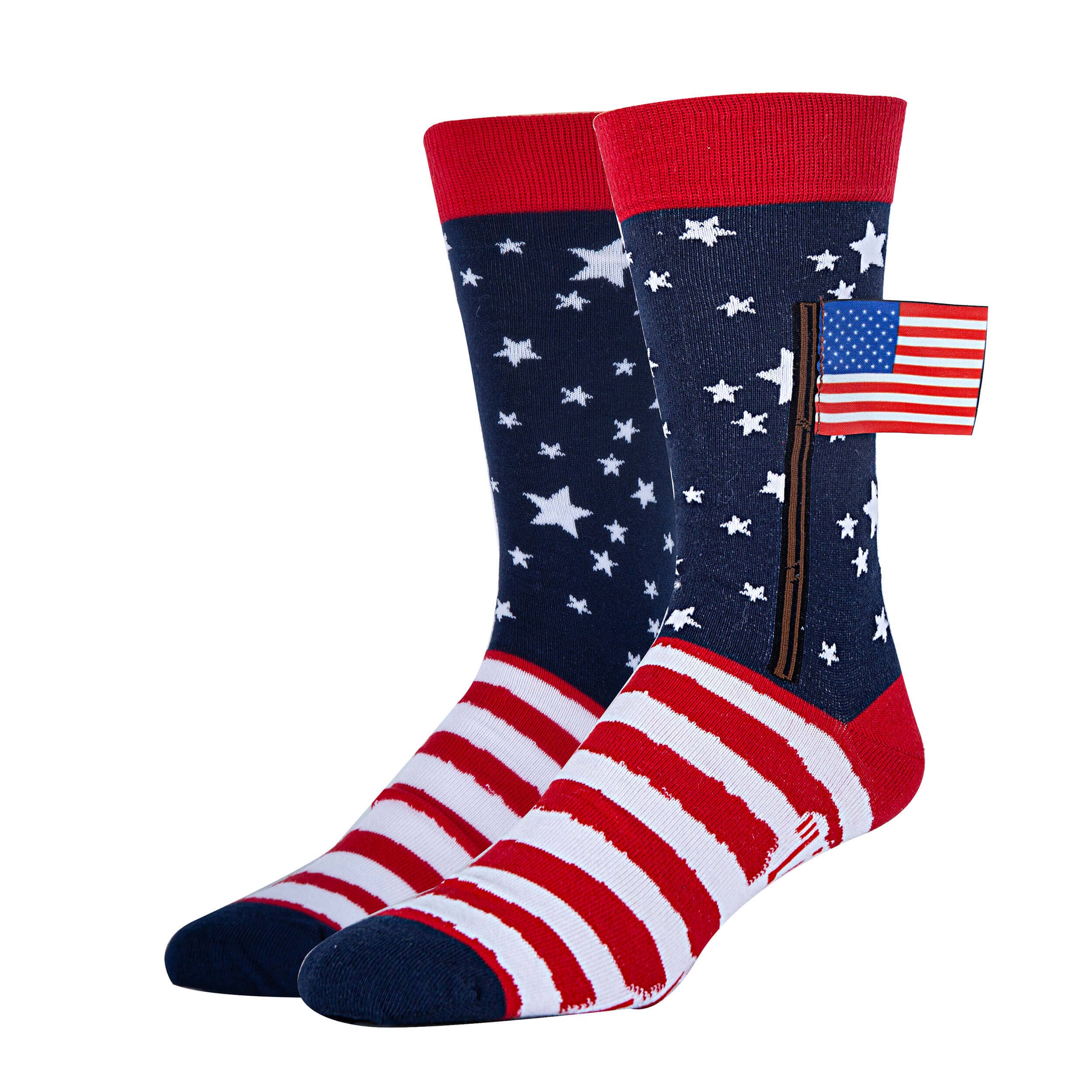 Liberty and Happiness Men's 3D USA Flag Crew Socks