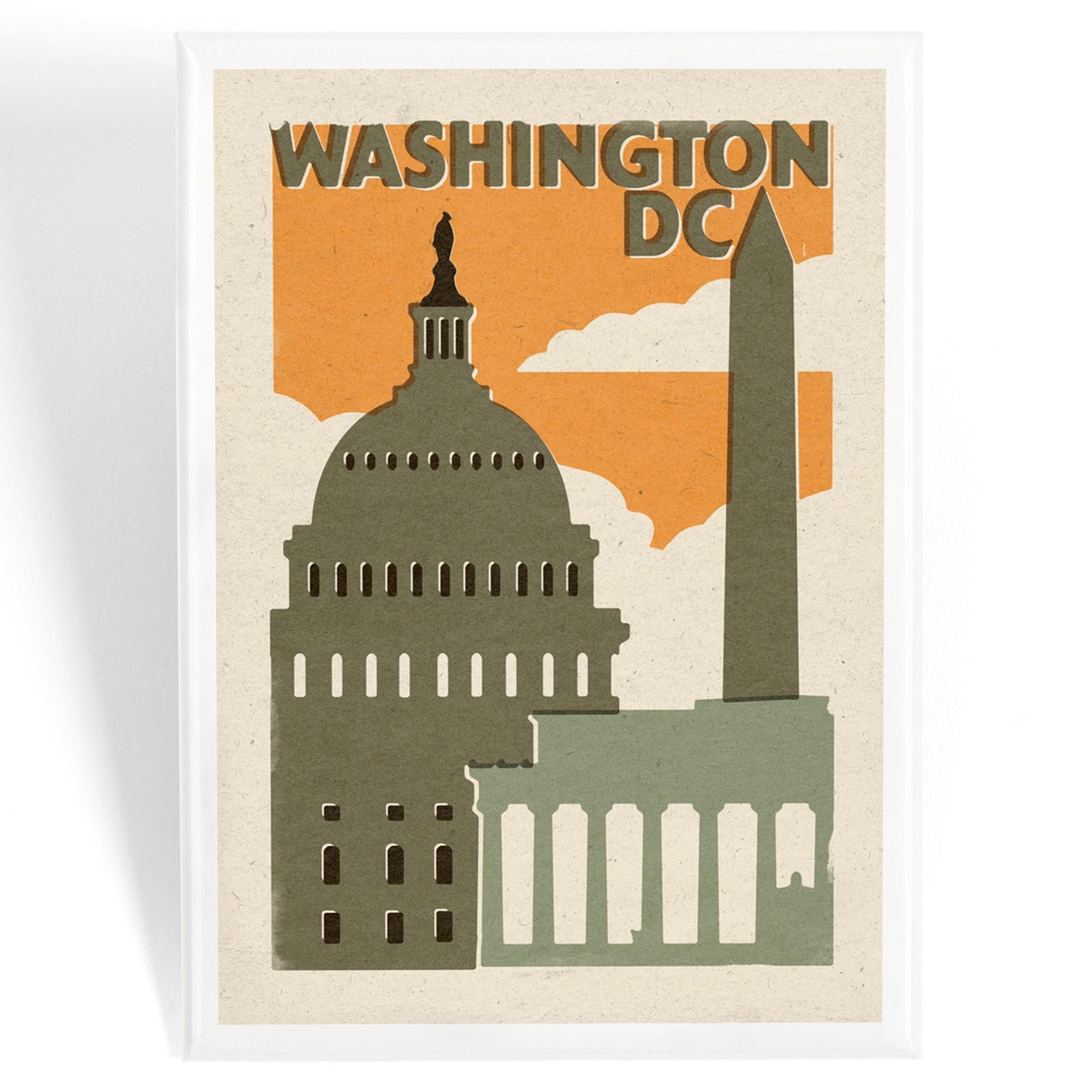 Magnet - Washington DC Wood