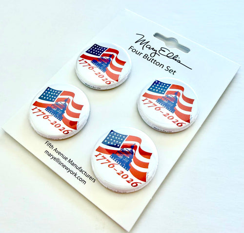 America 250 Mini Button Set | American Flag Pin Souvenir