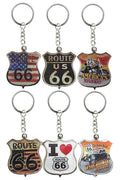 Keychain - Assorted Route 66 Metal
