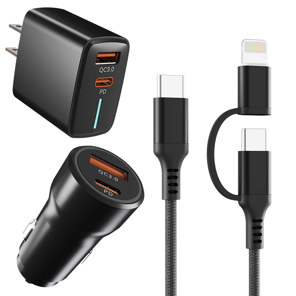 Multi Tip Cable with Wall & Car Charger