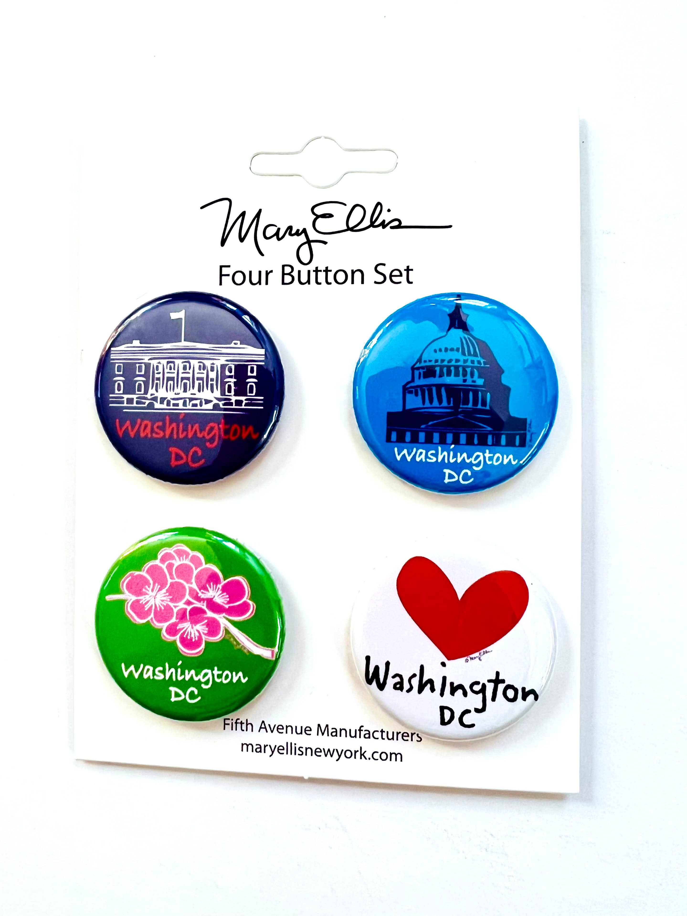 Washington DC Button Set of 4 | Washington DC Souvenir Gift