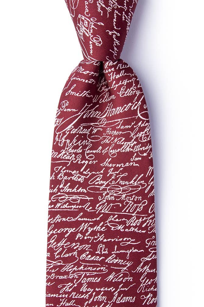 Declaration of Independence Signatures Tie