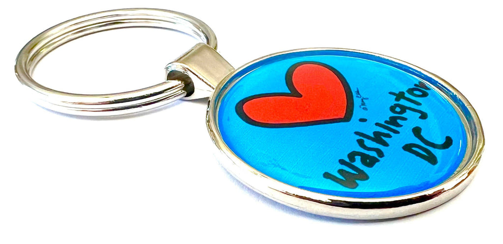 Washington DC Heart Keychain | Washington DC Key Ring Gift