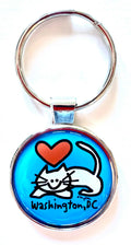 Washington DC Cat Keychain | Washington DC Key Ring Souvenir