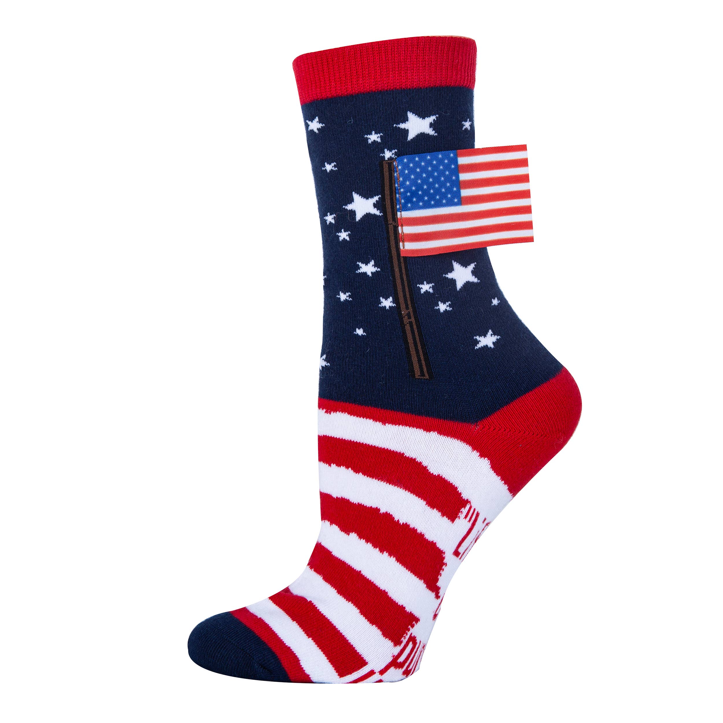 Liberty and Happiness Women's 3D USA Flag Crew Socks