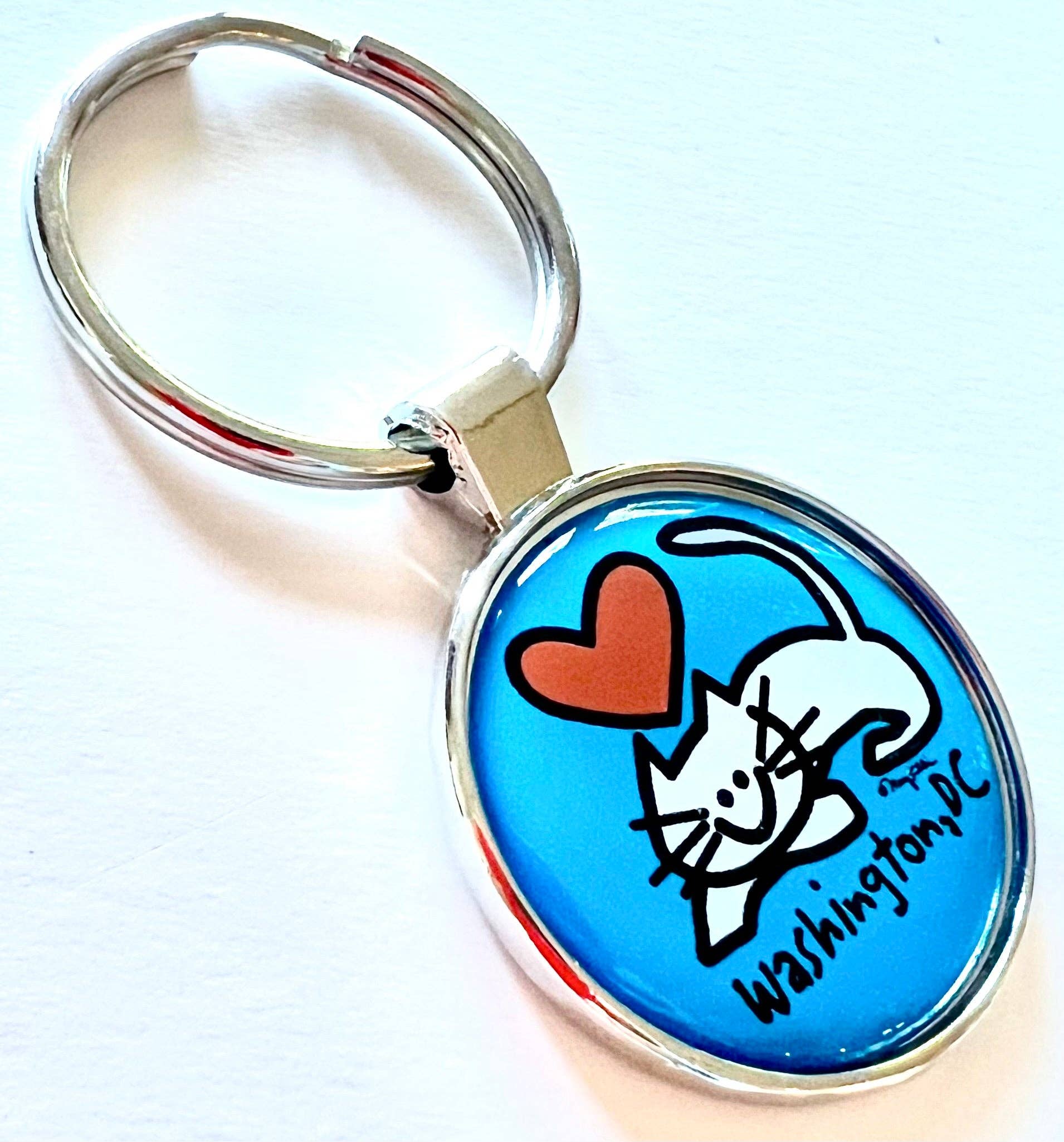 Washington DC Cat Keychain | Washington DC Key Ring Souvenir