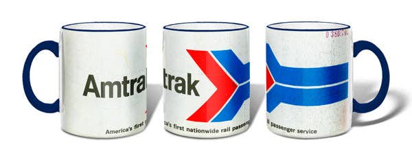 Retro Amtrak Ticket Mug
