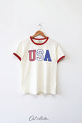 USA Pattern Ringer Graphic T-Shirt
