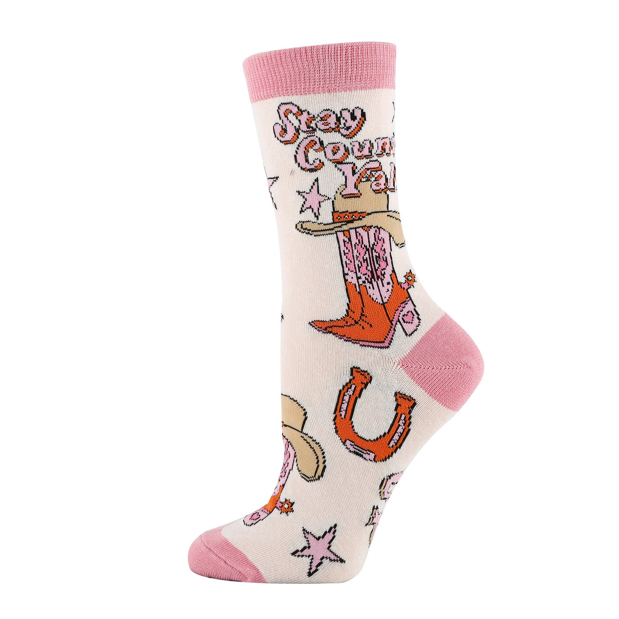 Giddy Up Women's Western Cotton Crew Socks