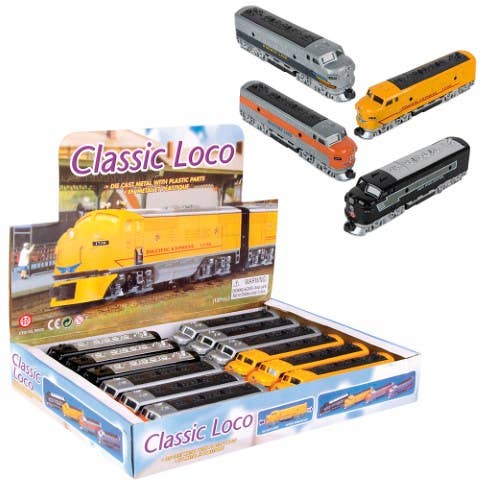 6.5" Diecast Pull Back Classic Loco Diesel Train