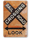 Railroad Crossing Metal Sign