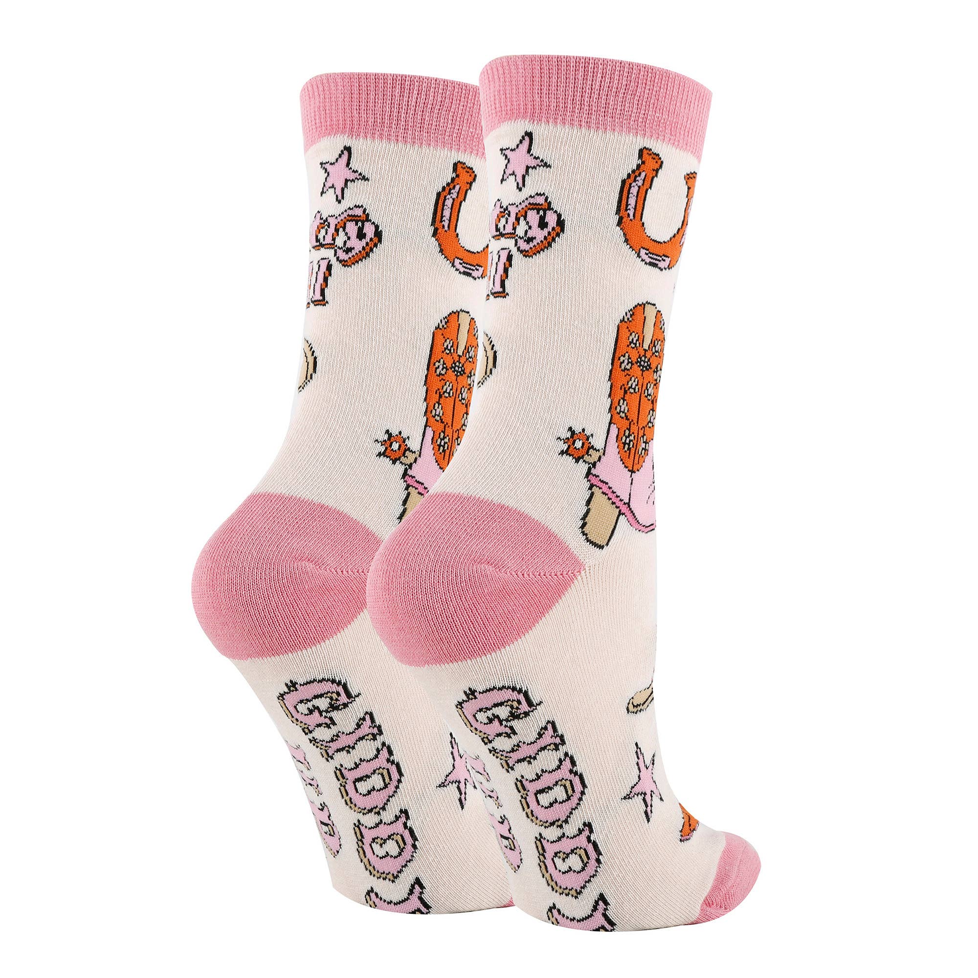 Giddy Up Women's Western Cotton Crew Socks
