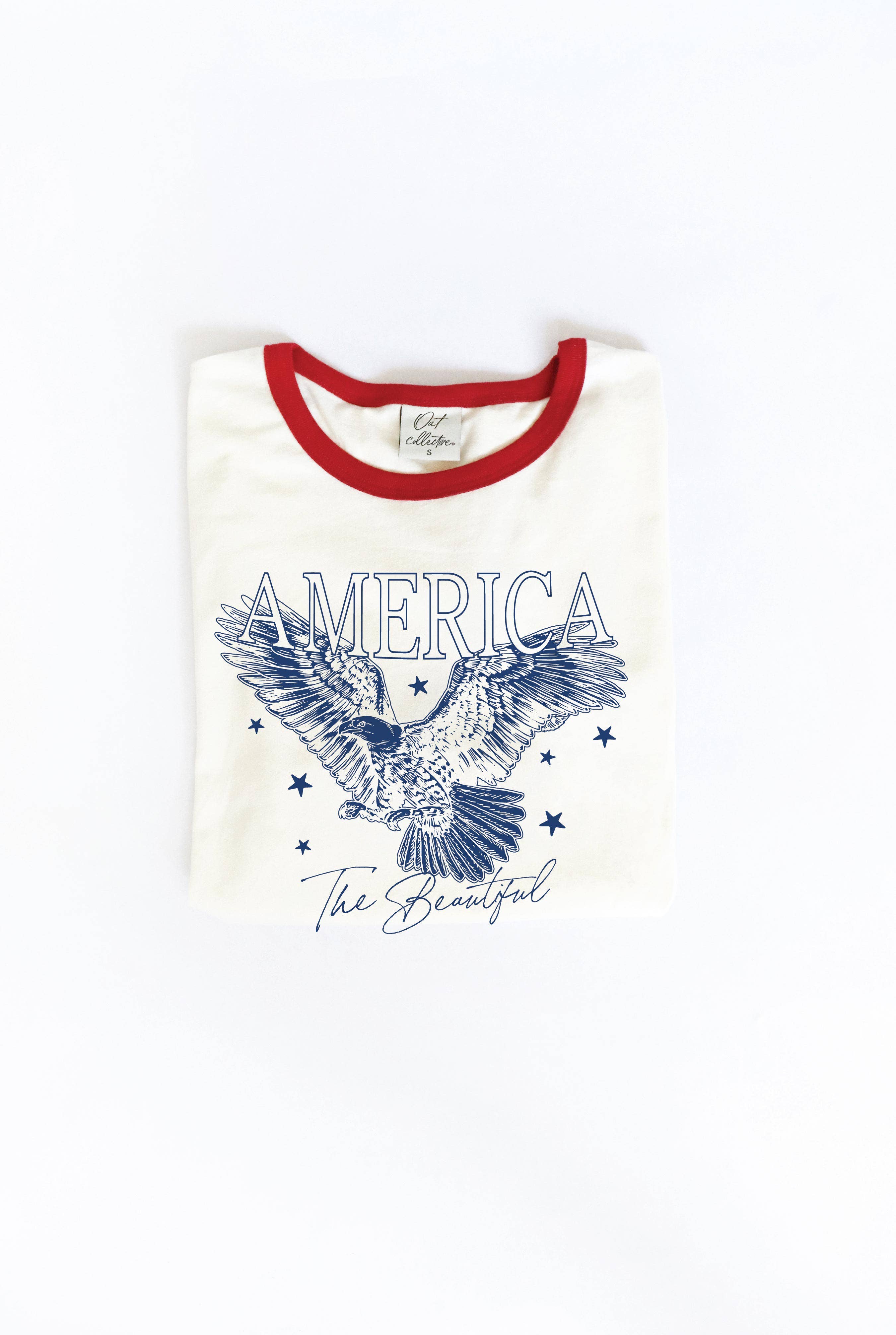 America the Beautiful Ringer Graphic T-Shirt