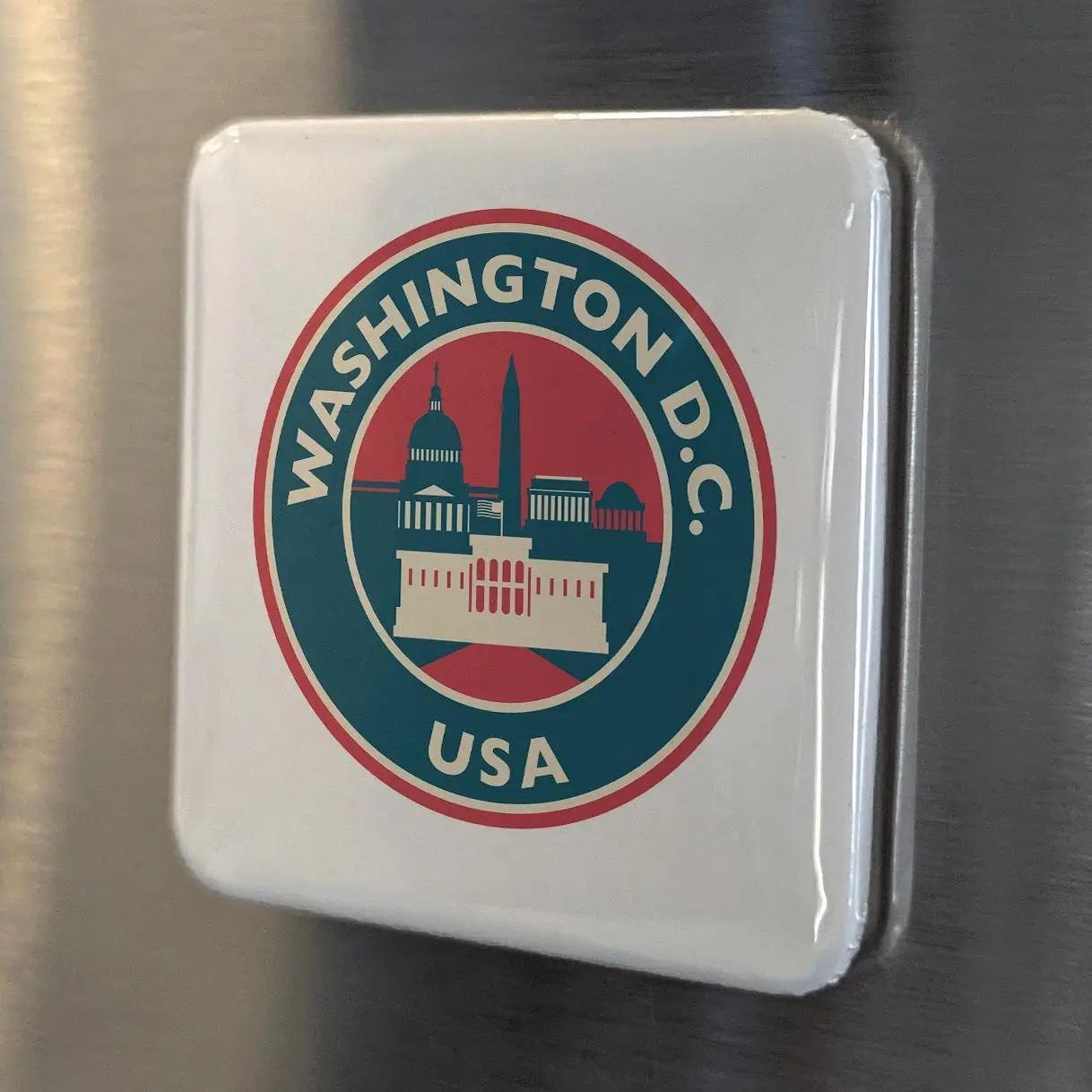 Washington DC Red and Blue Seal Magnet - Square