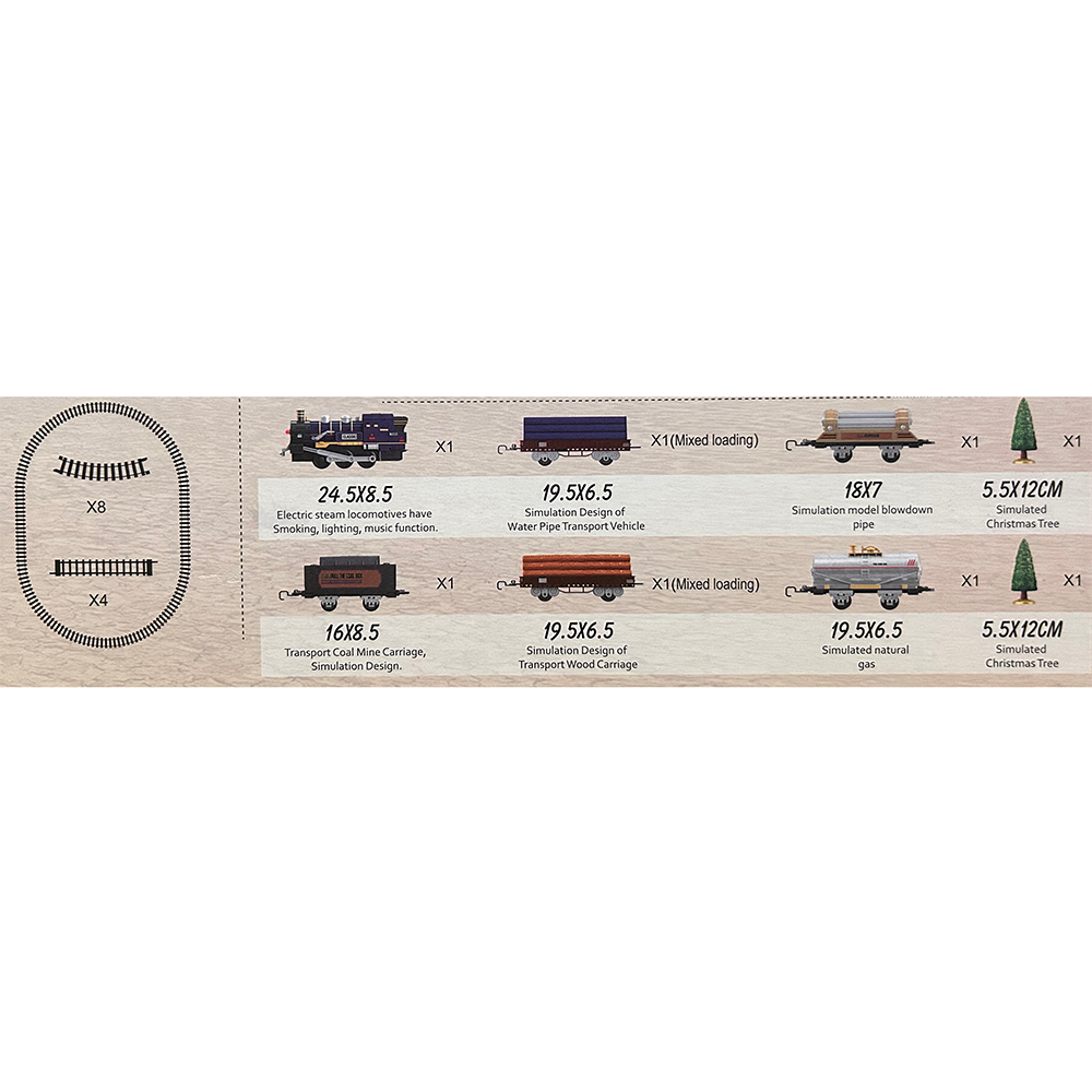 Retro Train Set with Assorted Cars & Tracks