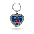 America 250 Silver Heart Keychain
